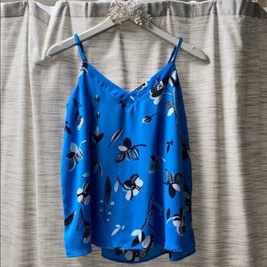 Royal blue floral blouse by Finn and Grace